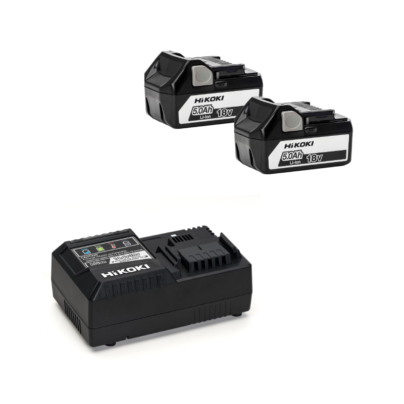 Hikoki Charger and Batteries Set 18V 5Ah