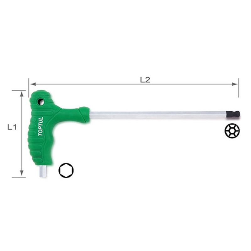 Toptul L-inbus ključ sa ručkom Hex i okruglim završetkom AGCA0415 dimenzije 4 mm