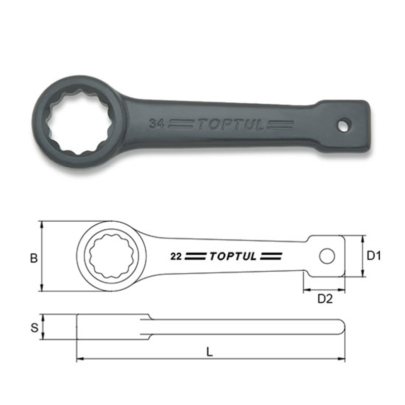 Toptul okasti udarni ključ AAAR5555 dimenzije 55 mm za teške industrijske primjene