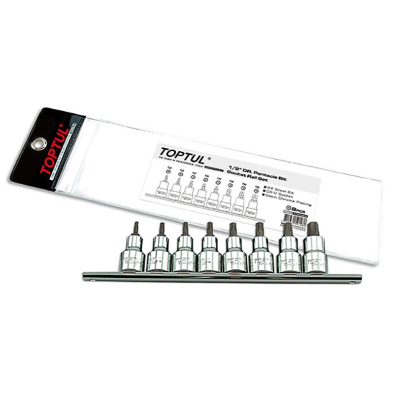 Toptul set gedora na držaču zvijezda sa rupom 1/2 inča GAAG0806 set od 8 komada dužine 55 mm