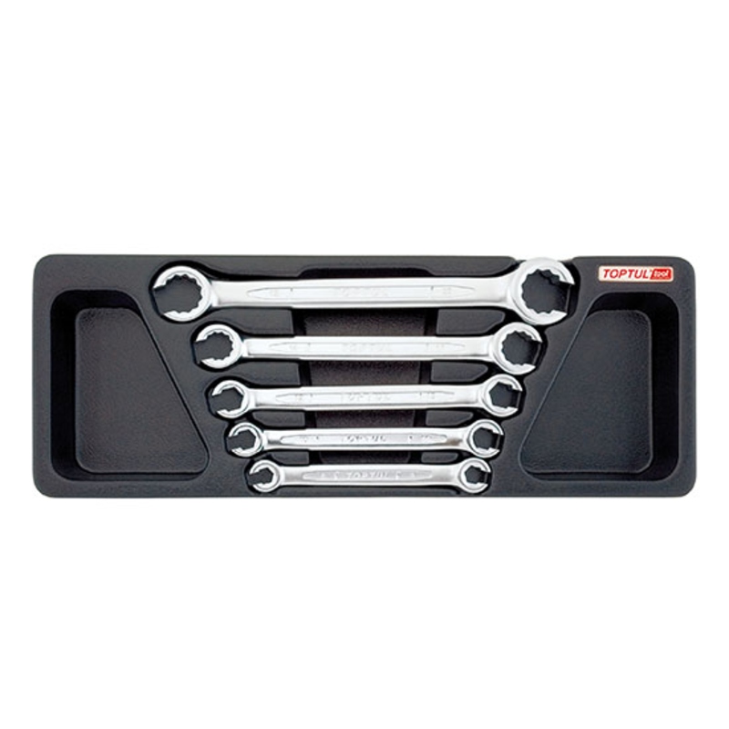 Toptul GAAT0502 set rasječenih ključeva za cijevi 5/1 u dimenzijama od 8 do 22 mm za rad na kočionim, hidrauličnim i drugim cijevnim spojevima.