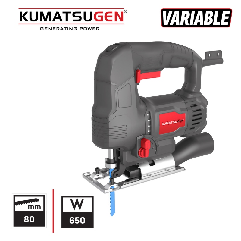 Kumatsugen KJS280 ubodna pila 650W sa regulacijom brzine i kapacitetom rezanja do 80 mm za precizno rezanje drveta i drugih materijala