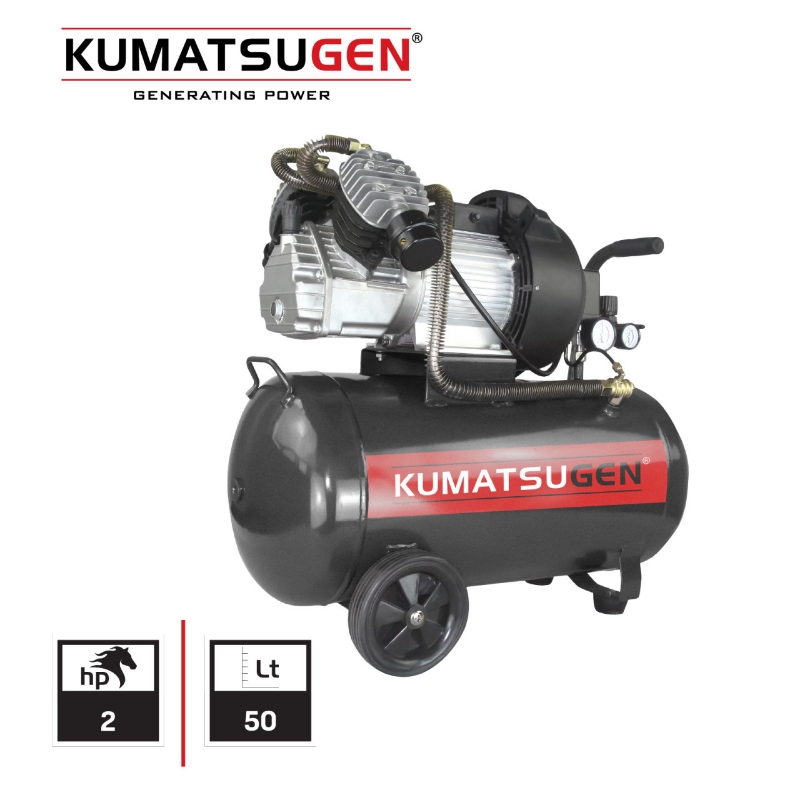 Kumatsugen KAC100 kompresor za vazduh 100L, 3HP i 336L/min sa 2 cilindra za radionice, garaže i pneumatski alat