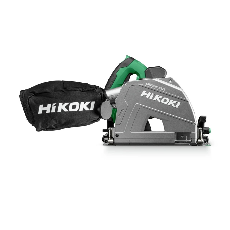 Hikoki C3606DPA-W2Z 36V aku potopni cirkular SOLO HITBOX fotografisan iz trećeg ugla sa detaljnim prikazom kućišta, ručke i vodilice uređaja.