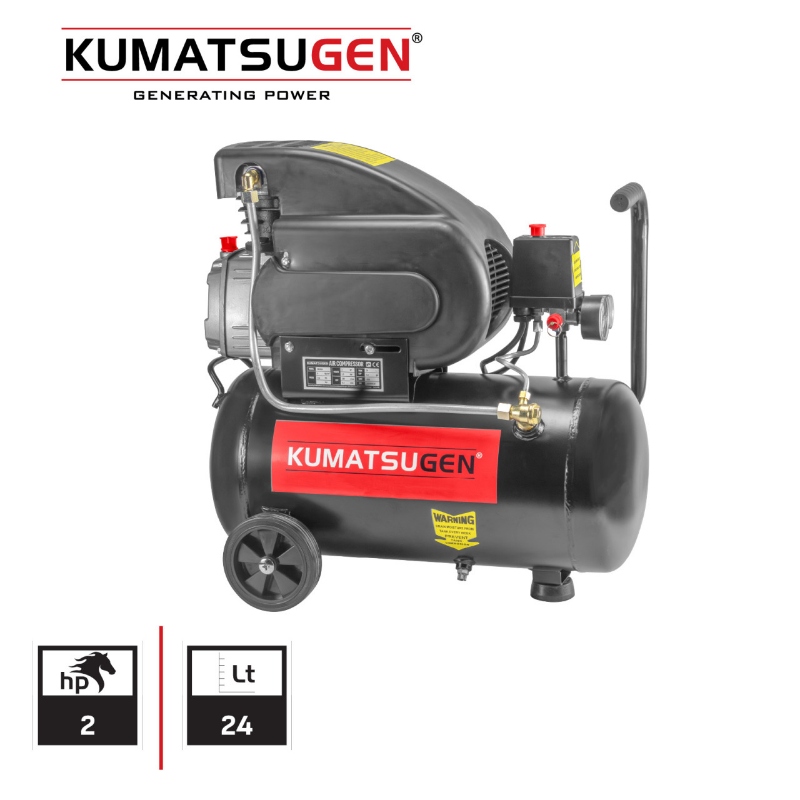 Kumatsugen KAC024 kompresor za vazduh 24L 2HP 188L/min sa prikazom karakteristika