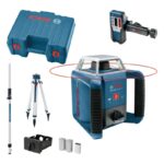 Bosch GRL 400 H rotacioni laserski nivelir SET sa prijemnikom, mjernom letvom i stativom za precizno nivelisanje i građevinska mjerenja na velikim udaljenostima.