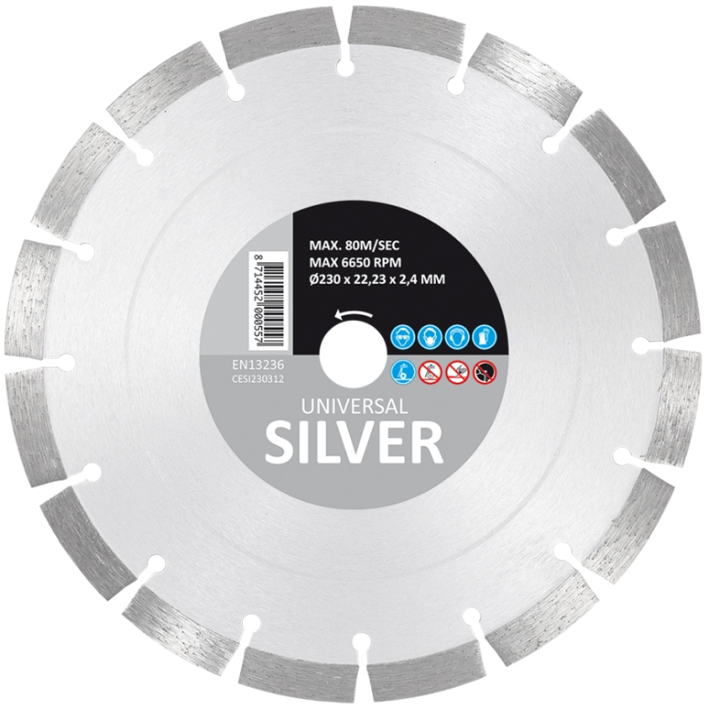 CARAT Silver univerzalna dijamantna ploča CESI125310 Ø125 x 22.23 mm za precizno rezanje različitih građevinskih materijala