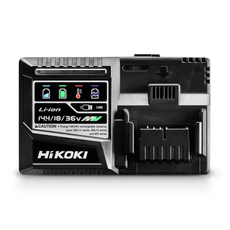 Hikoki set UC18YSL3-WFZ - detaljan prikaz brzog punjača UC18YSL3 za Hikoki Li-Ion i Multi Volt baterije