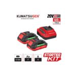 Kumatsugen KDC822 starter kit sa 4A punjačem i dvije 20V Li-Ion baterije kapaciteta 2Ah za napajanje Kumatsugen akumulatorskih alata