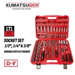 Kumatsugen KHT110 set gedora sa nasadnim ključevima 1/2, 1/4 i 3/8 od 171 komada za profesionalne i servisne radionice