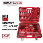 Kumatsugen KHT115 set gedora sa nasadnim ključevima 1/2, 1/4 i 3/8 od 215 dijelova za profesionalne radionice, servise i mehaničarske poslove