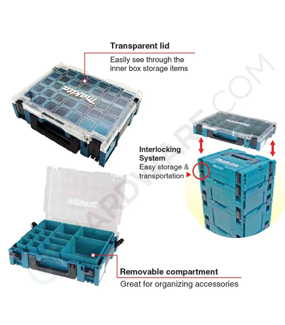 Makita – Makpac organizator sa unutarnjim posudicama 191X80-2