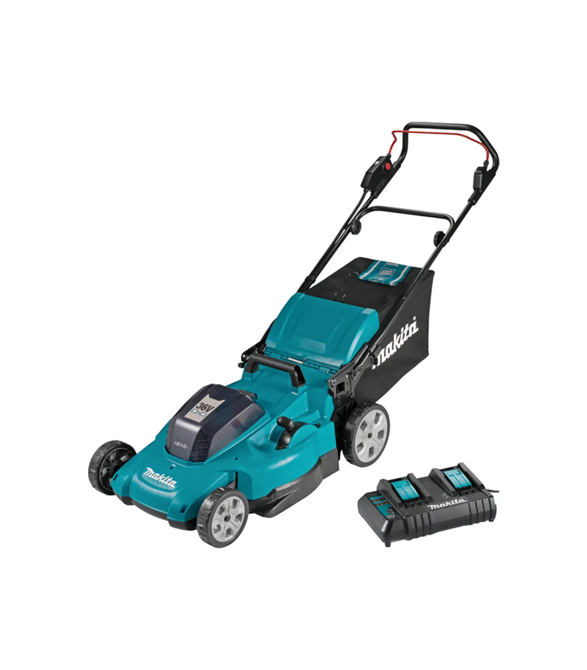 Makita – Akumulatorska kosilica DLM538CT2 18 + 18 V LXT SET 2x baterija 18 V 5.0 Ah i dupli punjač