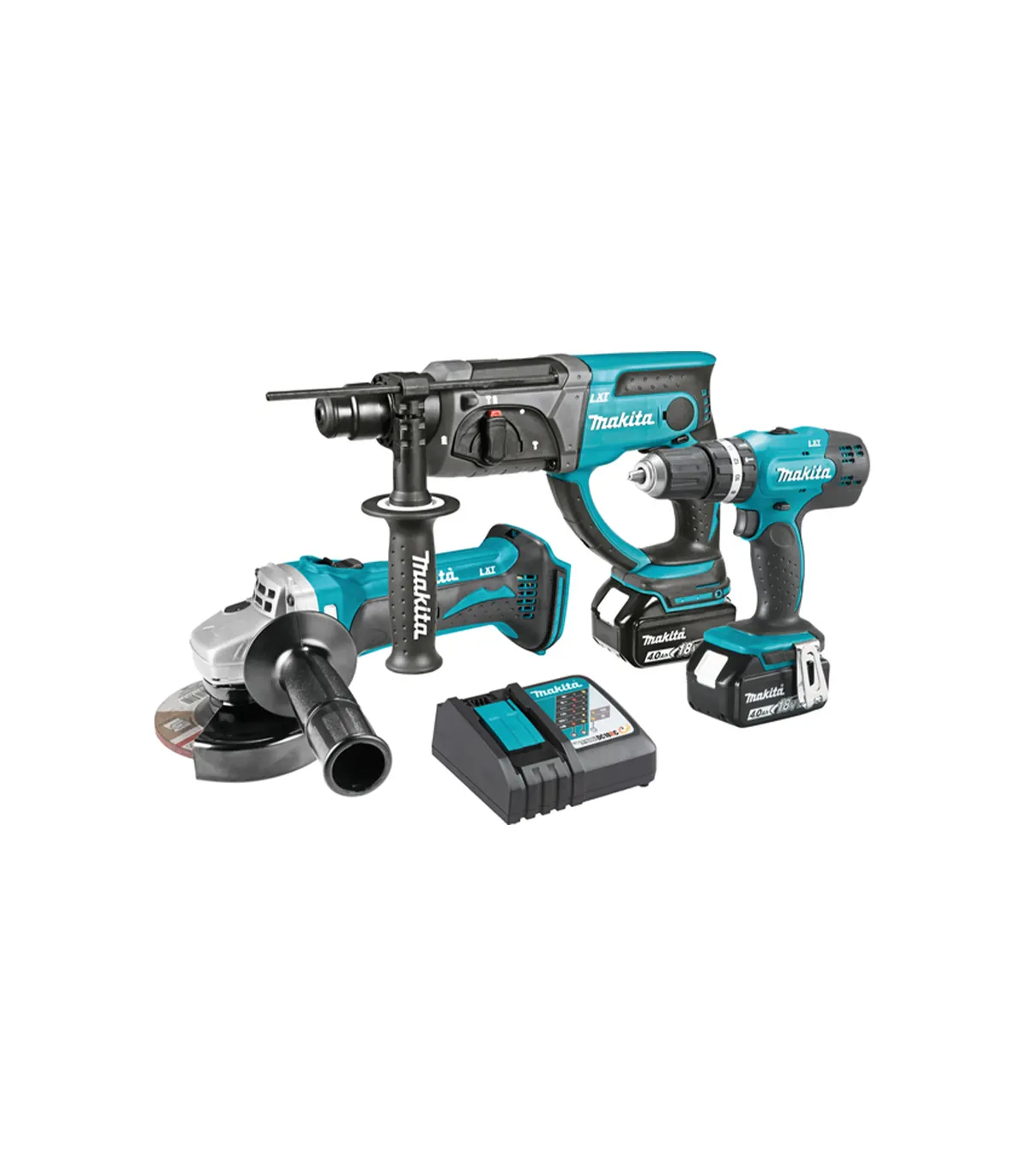 Makita – Akumulatorski set alata LXT DLX3121M (DGA452, DHP453, DHR202)