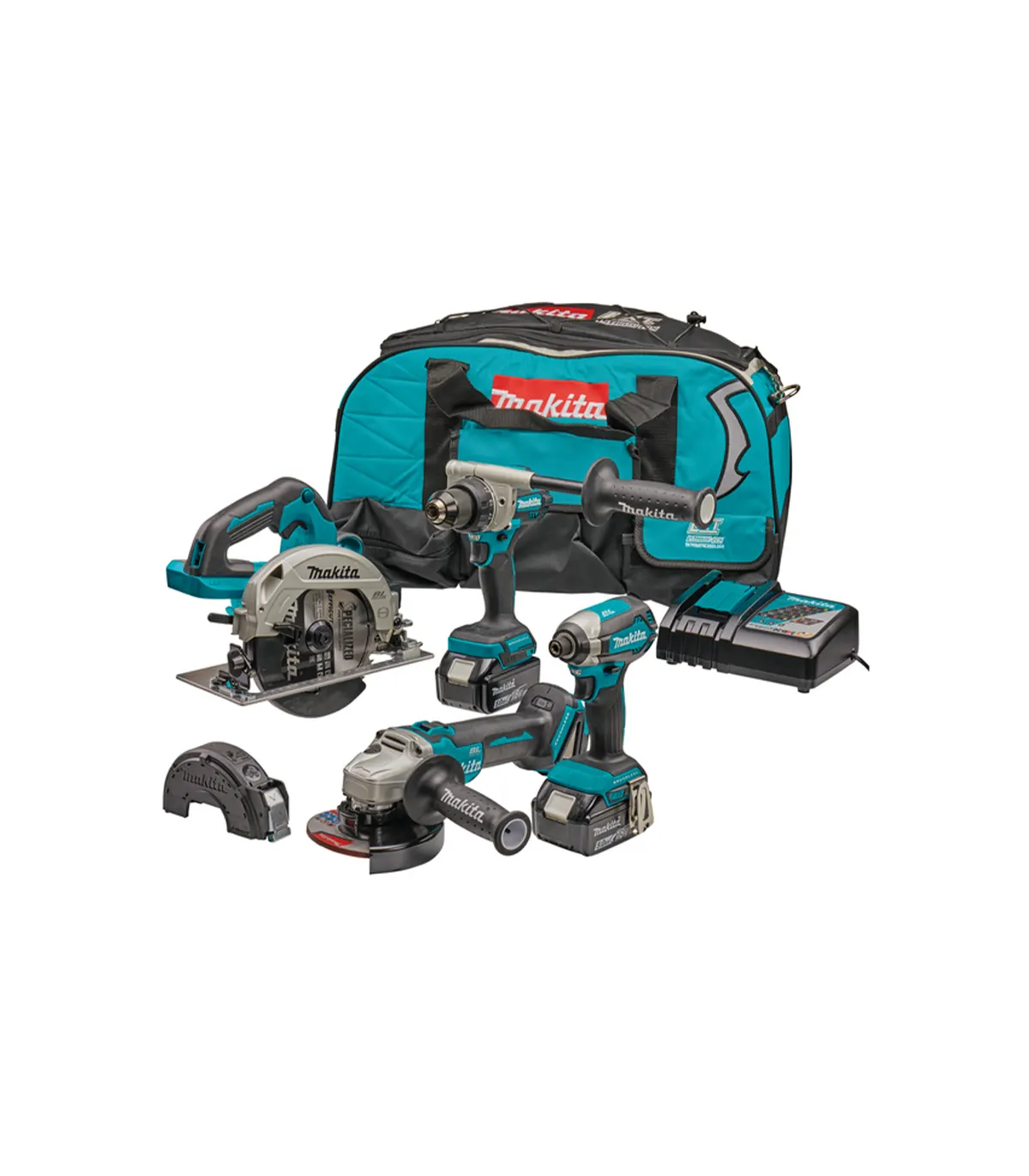 Makita – Akumulatorski set alata LXT DLX4156TX1 (DDF486, DTD153, DHS660, DGA504)
