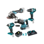 Makita – Akumulatorski set alata LXT DLXSET006 (DDF484, DGA504, DHR243, DTD153)