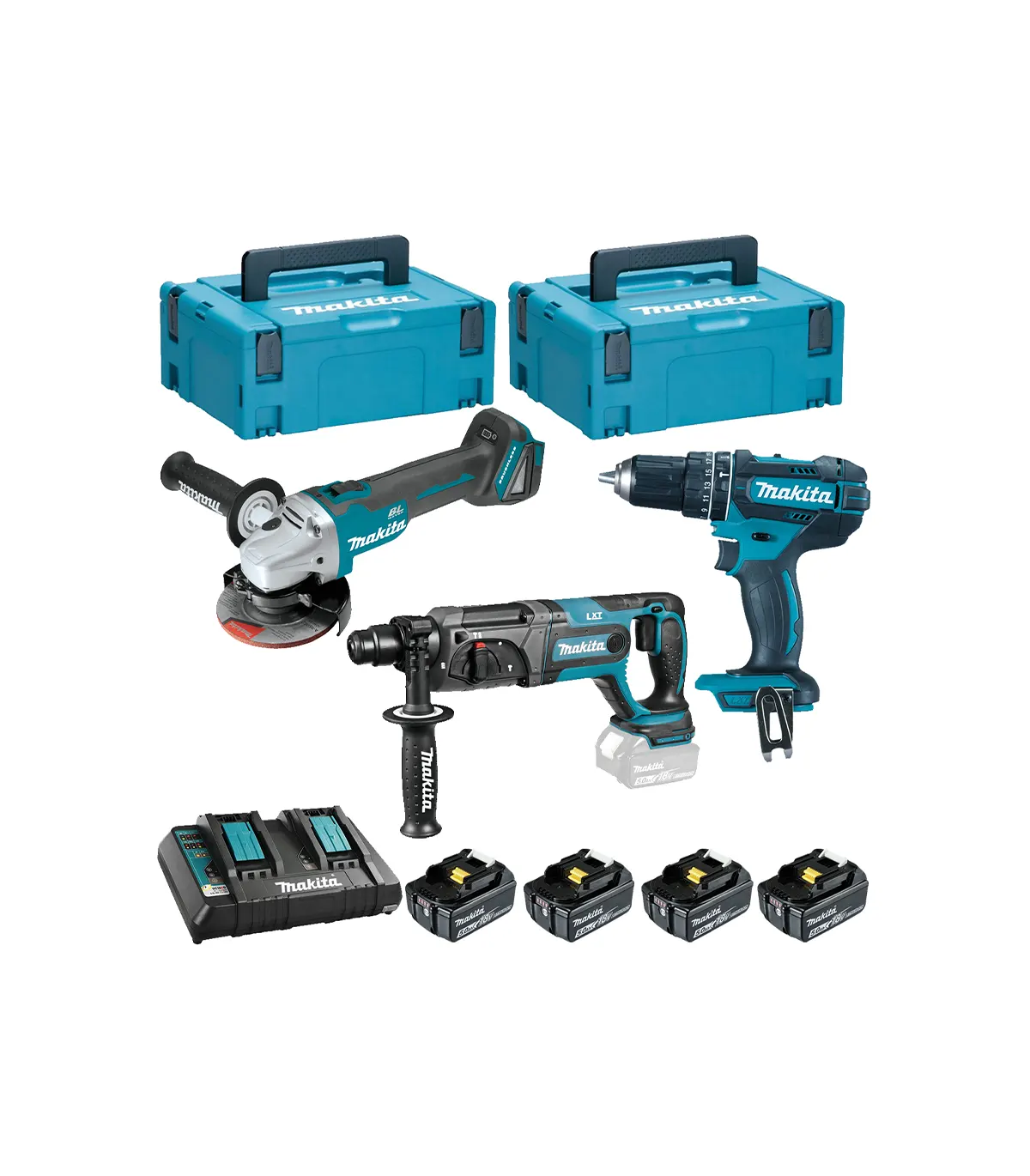 Makita – Akumulatorski set alata LXT DLXSET011 (DHR241, DHP482, DGA504)