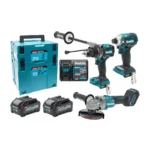 XGT Makita 40V – Akumulatorski set bušilica-odvijač, udarni odvijač, brusilica DK0125G301