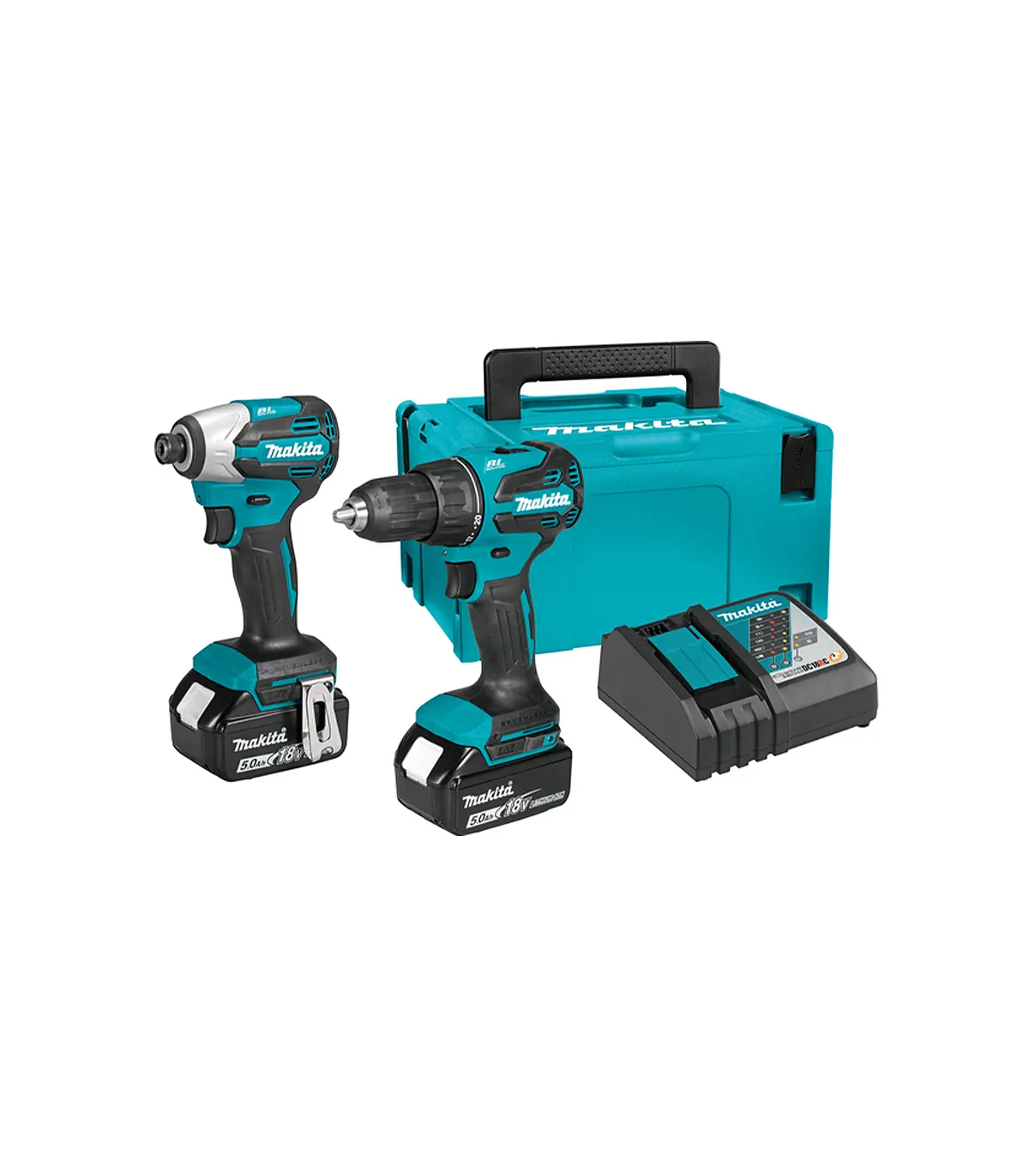 Makita – Aku set DTD158 + DHP490, 2 x 5,0 Ah DLX2580TJ