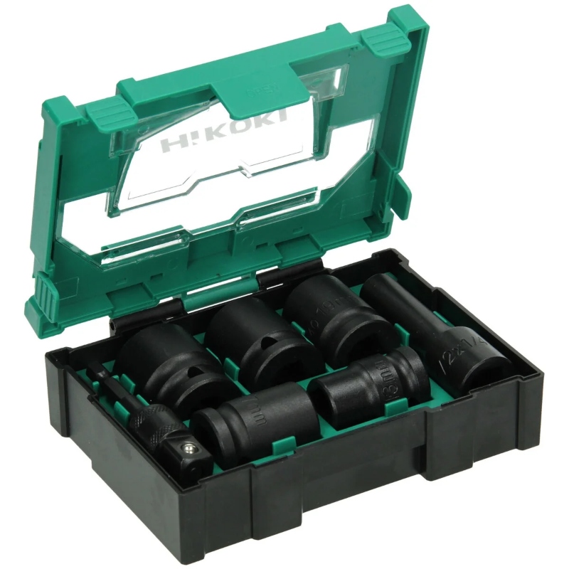 Hikoki set kovanih natikača 40030025 sa veličinama 13, 17, 19, 21 i 24 mm i dva prelaza za profesionalnu upotrebu